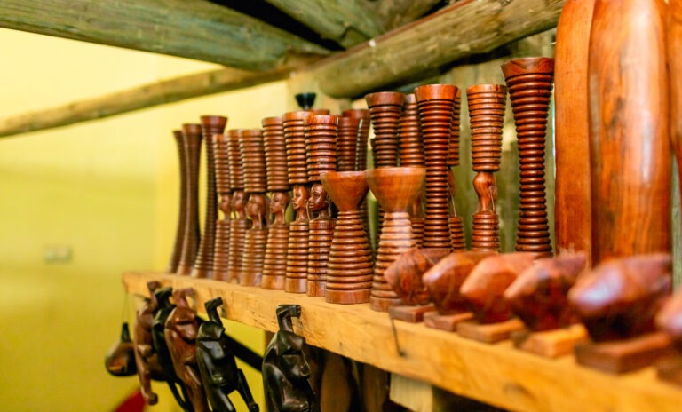 Curio shop interior at Weruweru River Lodge
