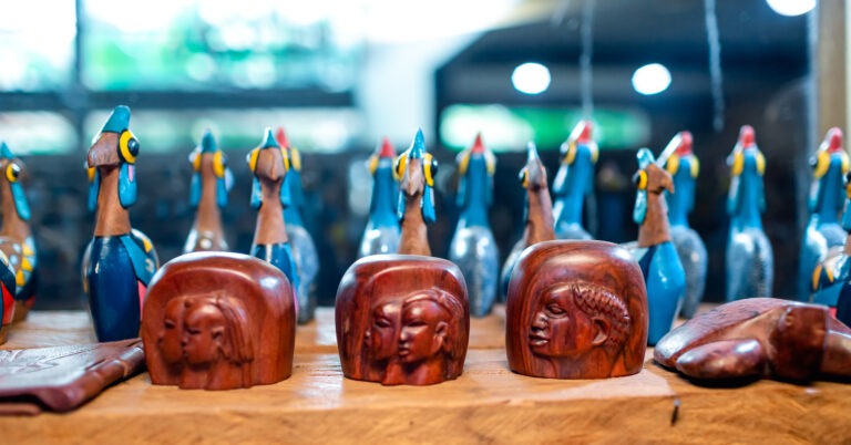 Curio shop souvenirs at Weruweru River Lodge
